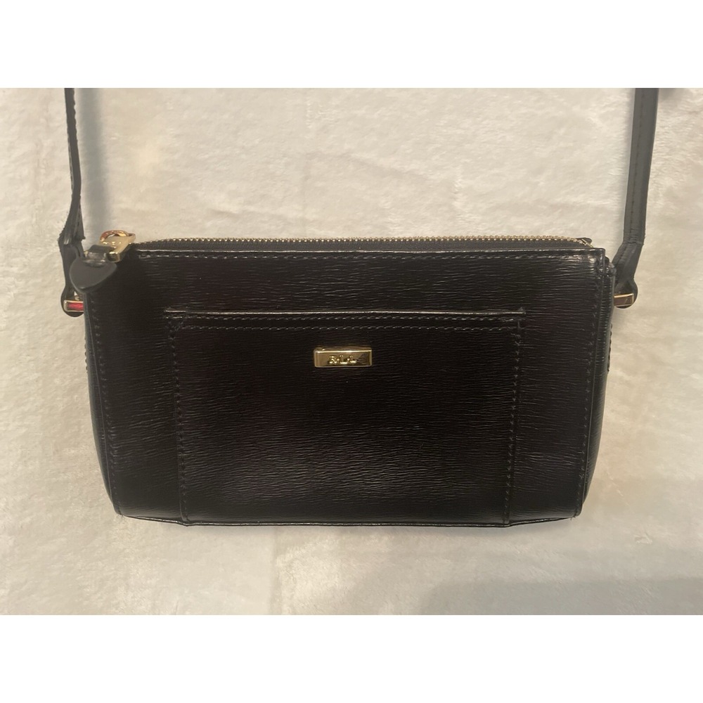 Lauren‎ Ralph Lauren RLL Black Leather Medium Shoulder Bag Purse